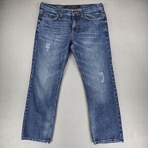 Marc Anthony Jeans Mens 36x30 Slim Fit Blue Distressed Straight Leg‎